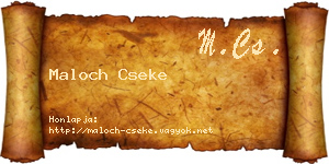 Maloch Cseke névjegykártya